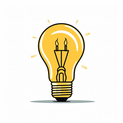Light Bulb Idea Concept Icon Simple Flat Design Vector white symbol energy sketch