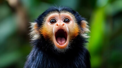 Fototapeta premium A Playful Monkey's Surprised Expression