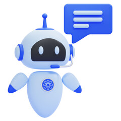 PNG 3D chat ai icon isolated on a white background