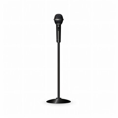 Obraz premium Simplified Microphone Stand on White Background Vector flat icon music audio 