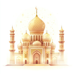 Fototapeta premium Golden Palace with Domes and Minarets
