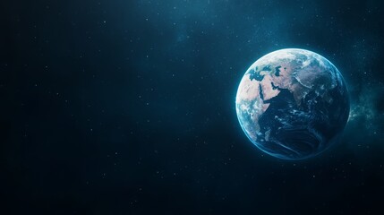 Obraz premium Blue Planet in the Cosmos: A Serene View of Earth from Space 9