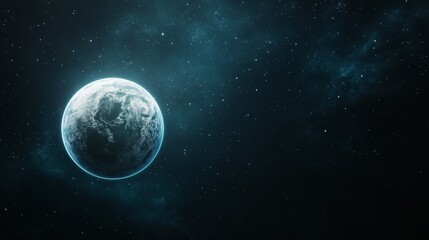 Fototapeta premium Blue Planet in the Cosmos: A Serene View of Earth from Space 5
