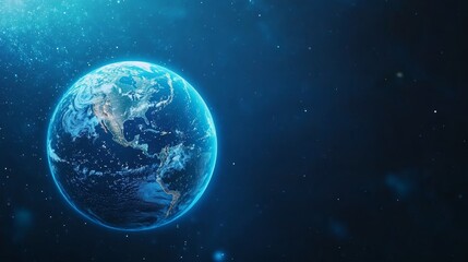 Obraz premium Blue Planet in the Cosmos: A Serene View of Earth from Space 6