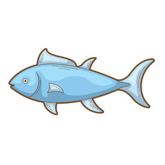 Cute blue fish sticker perfect for kids crafts, scrapbooking, decorating notebooks, and creating underwater themed designs in projects