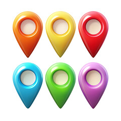 Set of location pin icons