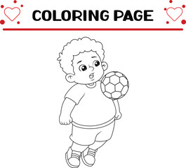 boy football player action coloring page for kids