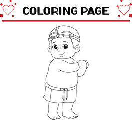 fat boy warmup swim coloring page for kids