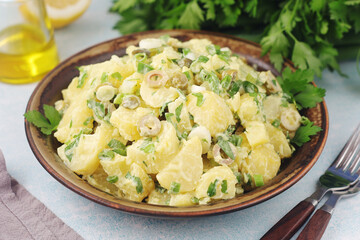 Traditional German dish potato salad	