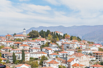 Fototapeta premium Picturesque Ohrid, Charming Town on Lake Ohrid Shores, Rich in Culture and History