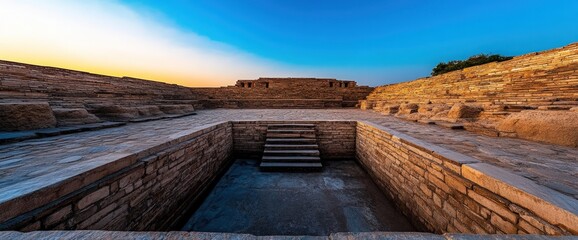 Ancient Great Bath at Mohenjo-daro, Indus Valley Civilization