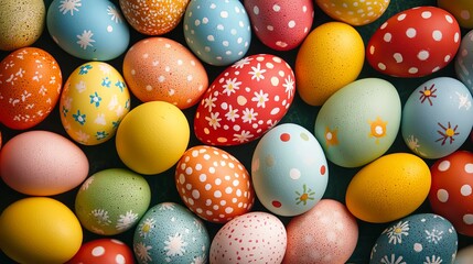 Obraz premium Vibrant Easter Eggs, A Celebration of Spring