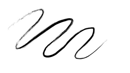 Elegant abstract calligraphy line art featuring flowing curves in black ink on white background, emphasizing modernity, simplicity, and creativity in design.