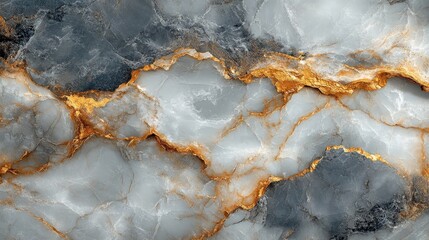 Abstract Background - Luxurious Gray and Gold Marble Texture