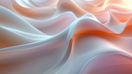 Fototapeta premium Abstract Background Illustration - Flowing Pastel Waves of Light and Color