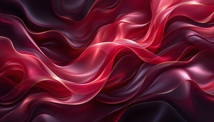 Fototapeta premium Elegant flowing waves of deep red and gold suggest sophistication and passion, perfect for high-end marketing, luxury product packaging, or website backgrounds