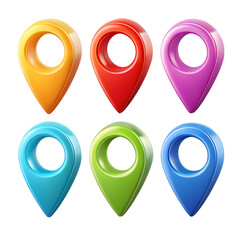 Set of location pin icons