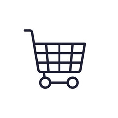 shopping cart line icon on white