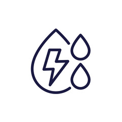 Electrolyte line icon with water drops