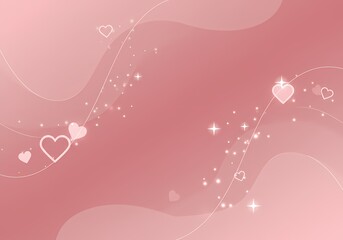 Romantic Pink Valentine s Day Background with Hearts and Sparkles