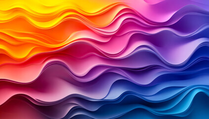 A colorful wave of paper with a rainbow of colors. The colors are bright and vibrant, creating a sense of energy and excitement. The wave appears to be made up of many different pieces of paper
