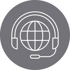 Worldwide Support icon single vector illustration