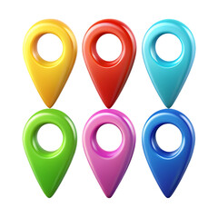 Set of location pin icons