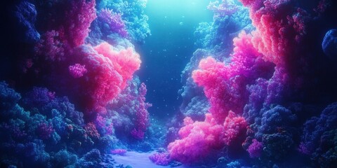 Fototapeta premium Vibrant Coral Reef Underwater Scene A Stunning View