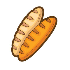 Two delicious loaves of bread a sticker suitable for bakery advertising, food blogs, social media posts, or recipe designs