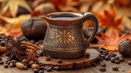 Autumnal Coffee Ceremony: A Warm Embrace of Spices and Fall Colors