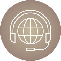 Worldwide Support icon single vector illustration