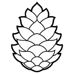 Modern Pine Cone Line Art for Vectors