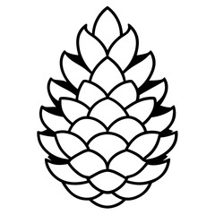 Modern Pine Cone Line Art for Vectors