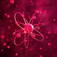 Fototapeta premium Abstract pink atom model.