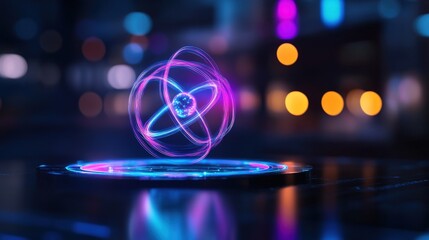 Neon Atom:  A Futuristic Representation of Atomic Structure