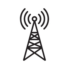 A black and white image of a tower icon