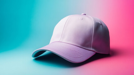 Fototapeta premium Stylish cap display studio setting product photography vibrant background close-up view fashion concept
