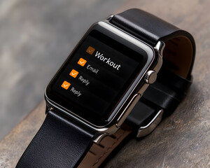 sleek smartwatch displaying minimalist to do list with tasks