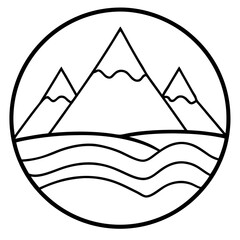 Mountain Line Art Vector Design