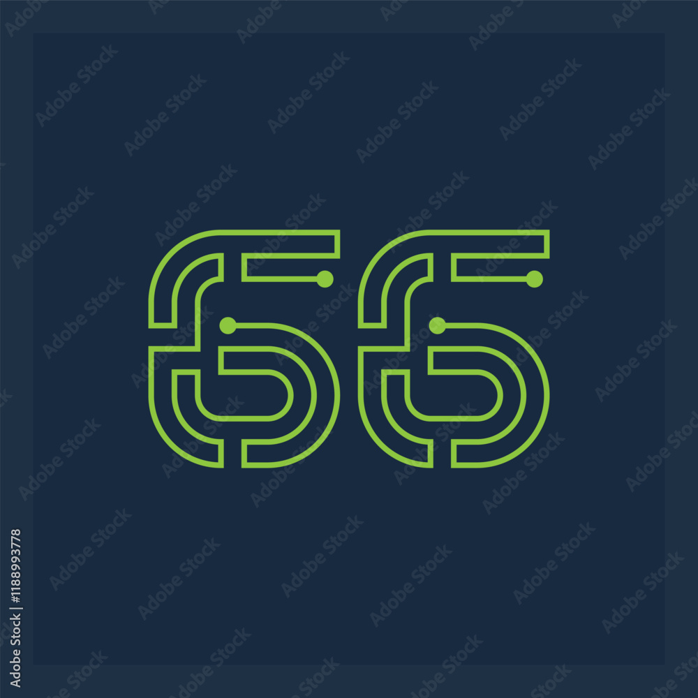 Poster the microcircuit is in the form of the number 66. the numbers 6 and 6 are in the form of a maze. log