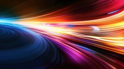 a mesmerizing abstract composition pulsating with vibrant energy, white space in the center of the page for text, dynamic swirls and bursts of color against a dark background