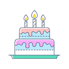 birthday cake vector icon, birthday cake vector illustration - simple illustration of birthday cake, perfect for logos,and birthday cake -themed designs.