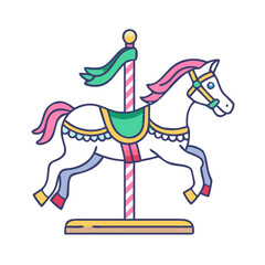 Fototapeta premium carousel horse vector icon, carousel horse vector illustration - simple illustration of carousel horse, perfect for logos,and carousel horse -themed designs.