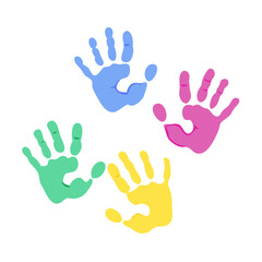 Obraz premium children s handprints vector icon, children s handprints vector illustration - simple illustration of children s handprints, perfect for logos,and children s handprints -themed designs.