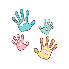 Obraz premium children s handprints vector icon, children s handprints vector illustration - simple illustration of children s handprints, perfect for logos,and children s handprints -themed designs.