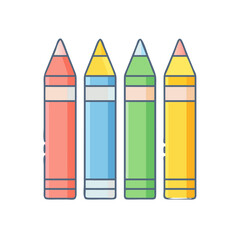crayons vector icon, crayons vector illustration - simple illustration of crayons, perfect for logos,and crayons -themed designs.