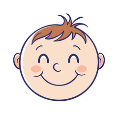 smiling child face vector icon, smiling child face vector illustration - simple illustration of smiling child face, perfect for logos,and smiling child face -themed designs.