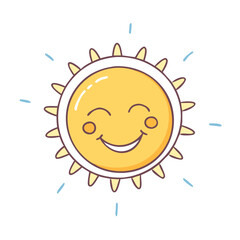 smiling sun vector icon, smiling sun vector illustration - simple illustration of smiling sun, perfect for logos,and smiling sun -themed designs.