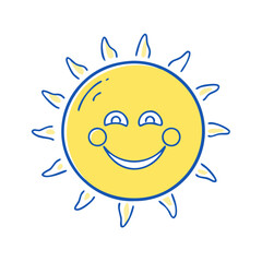 smiling sun vector icon, smiling sun vector illustration - simple illustration of smiling sun, perfect for logos,and smiling sun -themed designs.