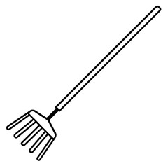 Abstract Rake Silhouette Line Art